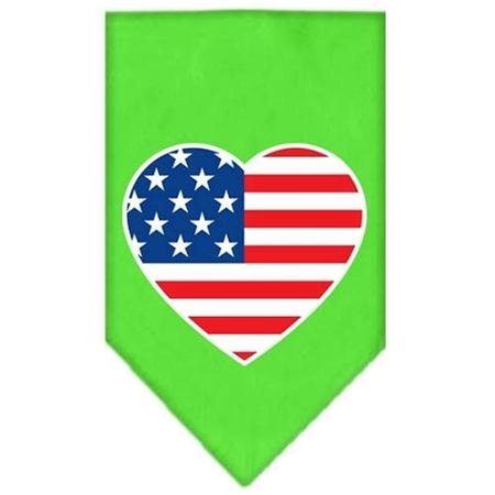 UNCONDITIONAL LOVE American Flag Heart Screen Print Bandana Lime Green Large UN851653